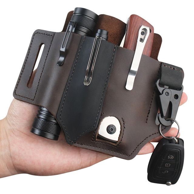 가죽 EDC 도구 파우치 야외 전술 손전등 홀더 허리  - Edc Carry Fanny Pack 리뷰 및 가격